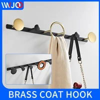 Brass coat hook black gold wall Robe row hooks bathroom towel hook home decor living room hallway umbrella key hook
