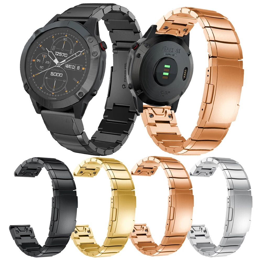 Браслет из нержавеющей стали для Garmin Fenix 6X /6xpro /Fenix 5X 3/3 HR 26 мм|Ремешки часов| |