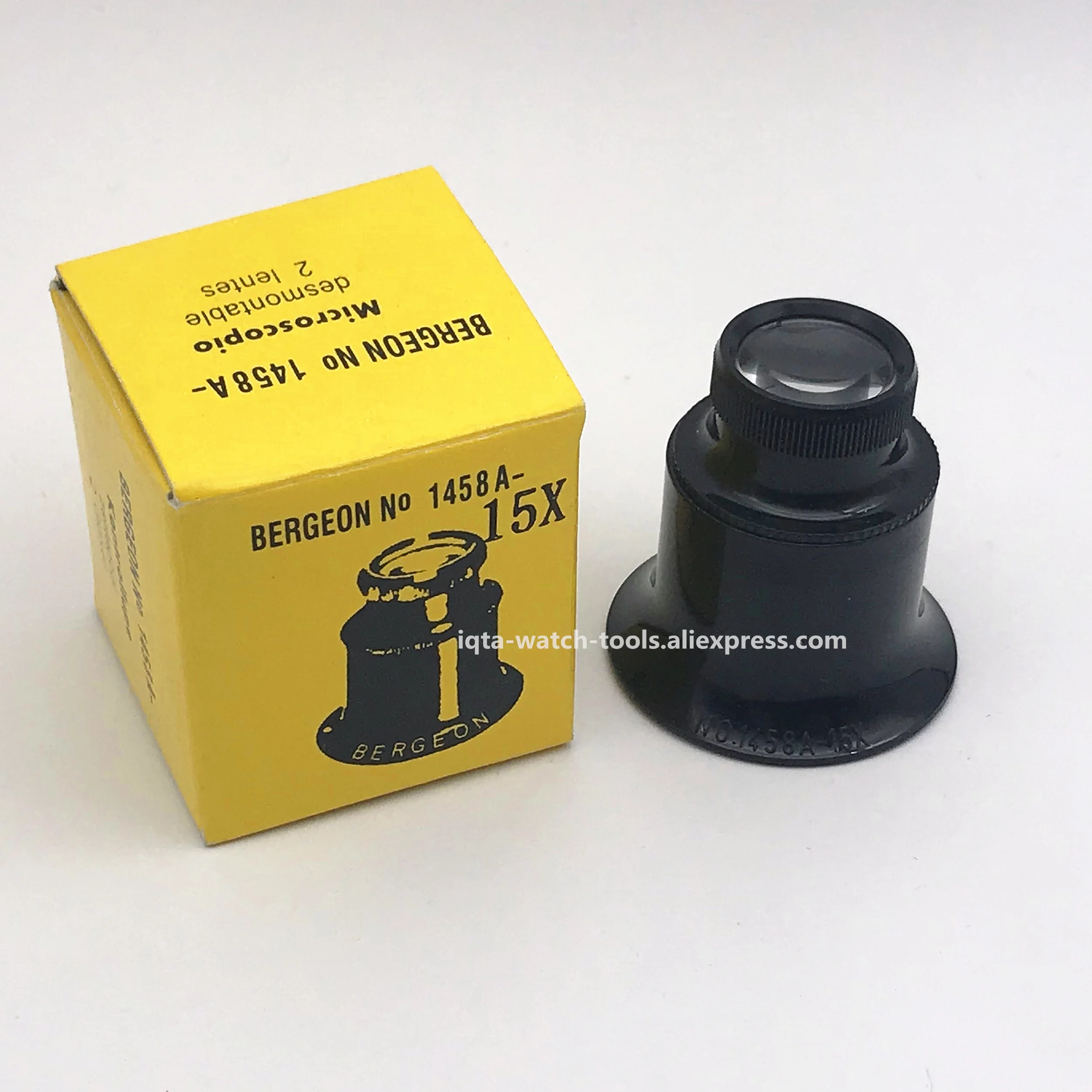 Черные съемные лупы с 2 глазерами для часовщика berhio 1458 A 12 15|Ремонтные инструменты