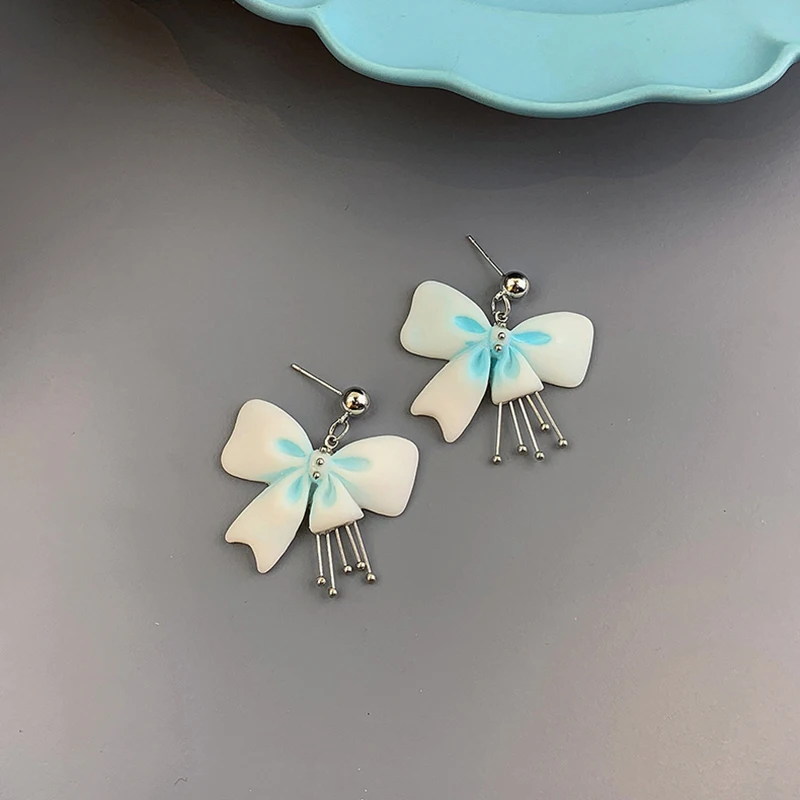 

Серьги с милым бантом для женщин, корейская мода, подарок для девушки, подростка, дизайн 2021, модные акриловые украшения, оптовая продажа, ухо ...