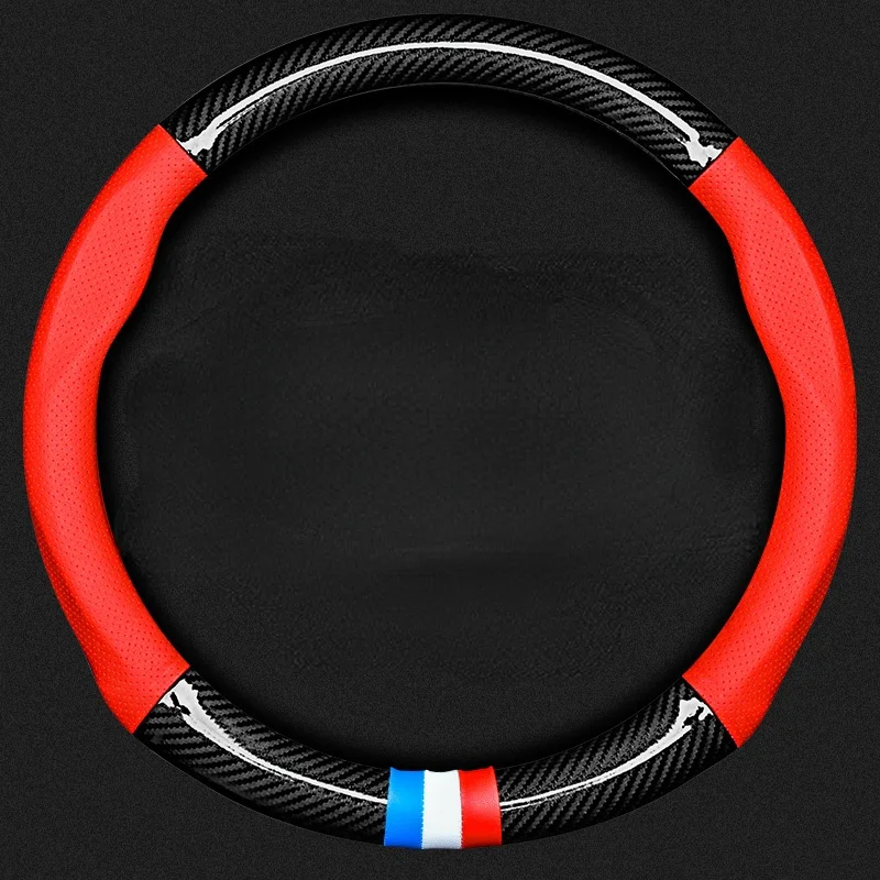 

For Peugeot 301 307 408 3008 206 207 508 Universal Carbon Fiber Pattern Steering Wheel Cover Car Wheel Cover