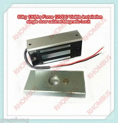 

130Lbs 60kg Force 12VDC Visible installation single door Magnetic Lock