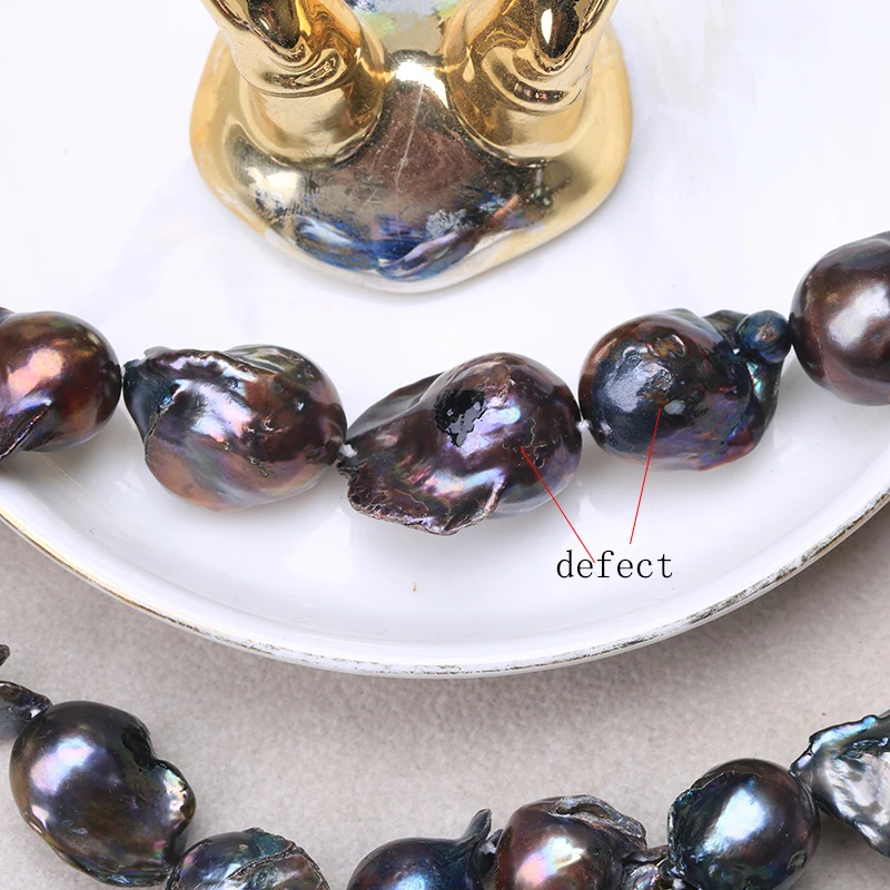 Цепочка из натурального черного барочного жемчуга чокер длинное ожерелье 45/50/55 AA