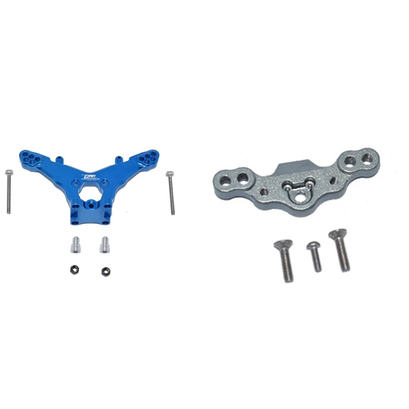 

2 комплекта радиоуправляемых запчастей для автомобиля: 1 комплект металлических задних противоударных башенных досок и 1 комплект металлич...
