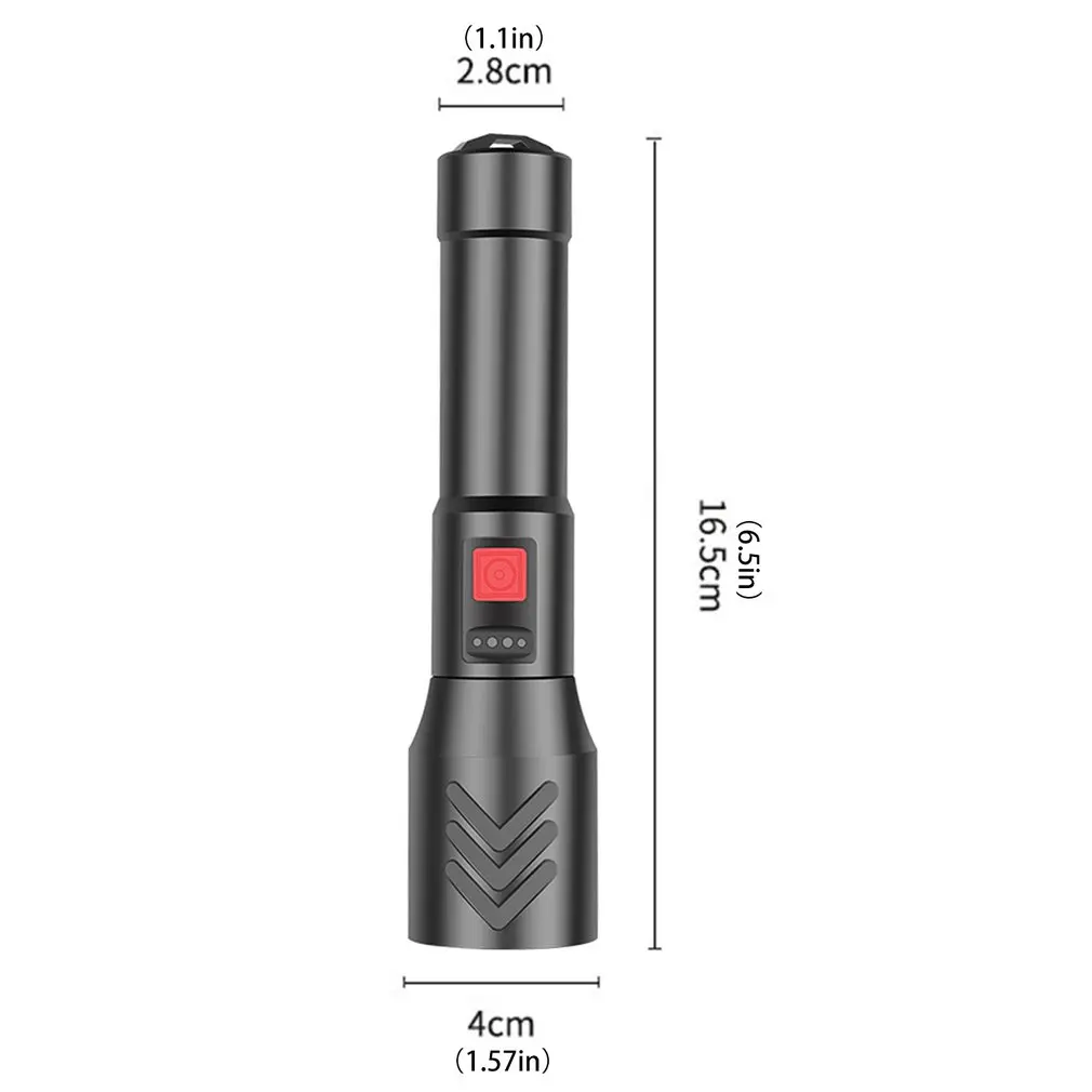 

XHP50 Telescopic Zoom Flashlight 1000 Lumens USB Rechargeable LED Flashlight Waterproof For Camping Outdoor Emergency Use