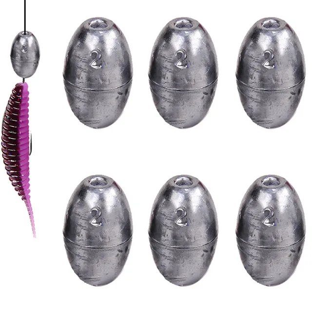 Fishing Weight Sinker 1g-20g Fishing Olive Shape Rig Sinkers Fishing Weights Split Shot Sink Fishing Tackle Tool Accessories 1