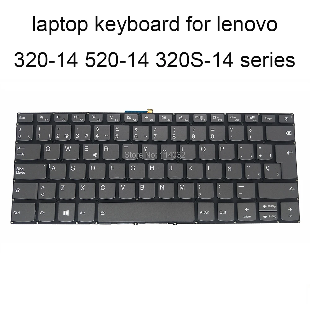 

Replacement keyboards backlit keyboard 320 14IKB for lenovo IdeaPad 320 14 IKB 14IAP 14AST 14ISK SP Spanish gray KB PC4CPB SPA