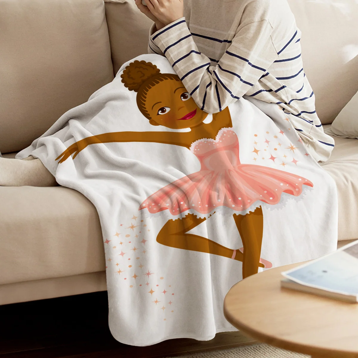 Мультфильм балет девочка дети маленький плед кидает флис пледы крышка Прочный