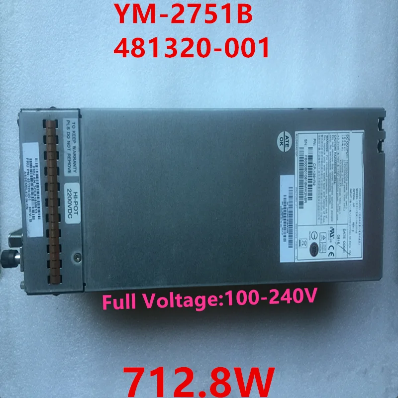 New Original PSU For HP MSA2000 P2000G3 CP-1391R2 712.8W Switching Power Supply YM-2751B 481320-001