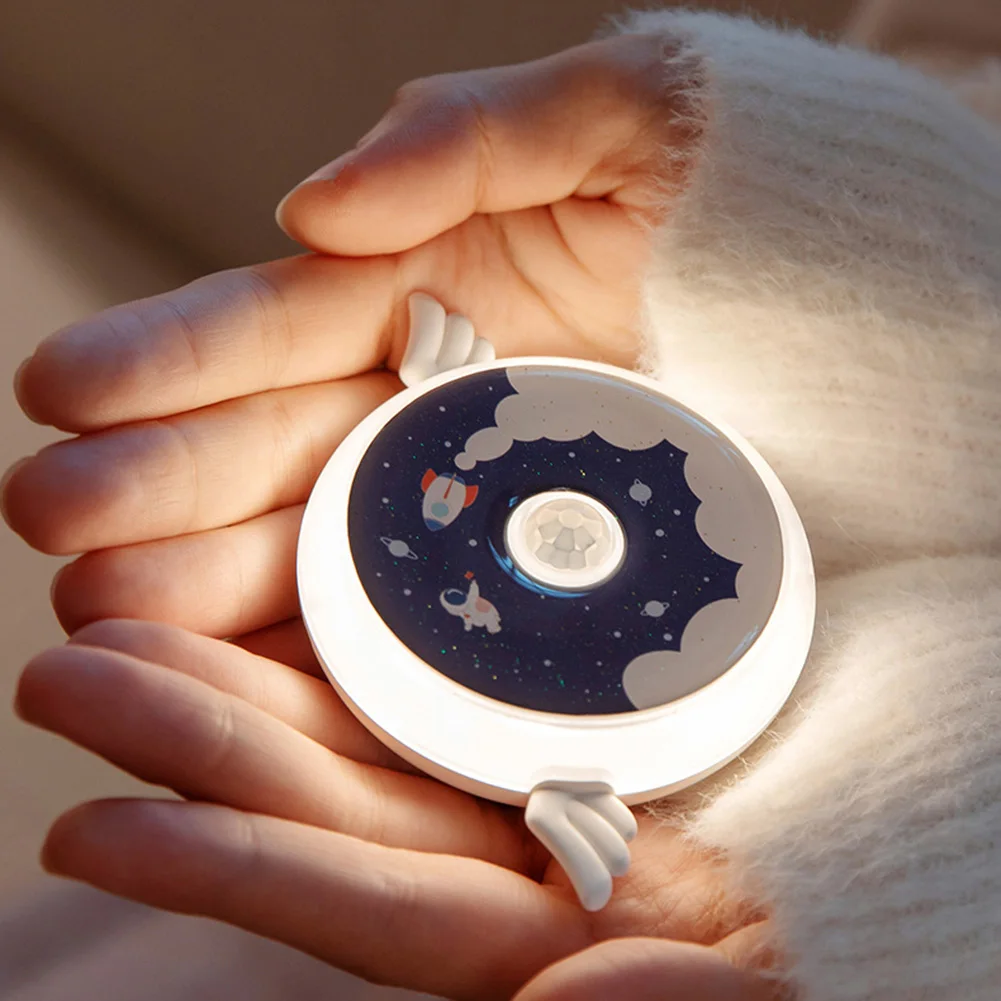 

Светодиодный ночсветильник с датчиком движения, светильник лампа для детской, спальни, прикроватная лампа с крыльями ангела для защиты гла...