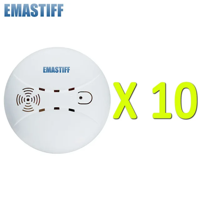 

10PCS 433MHz Wireless Fire Protection Smoke Detector Portable Fire Alarm Sensors For Smart home Security Alarm System