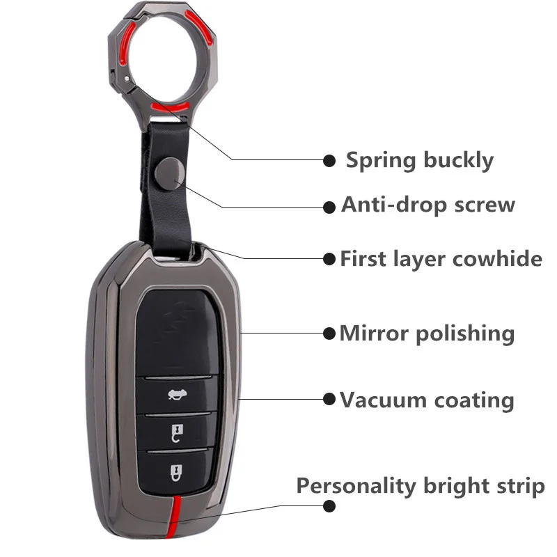 

Key Case for Car Zinc Alloy Key Cover Case For Toyota High lander Land Cruiser Riez RAV4 Camry Crolla Crown Prado Key Holder