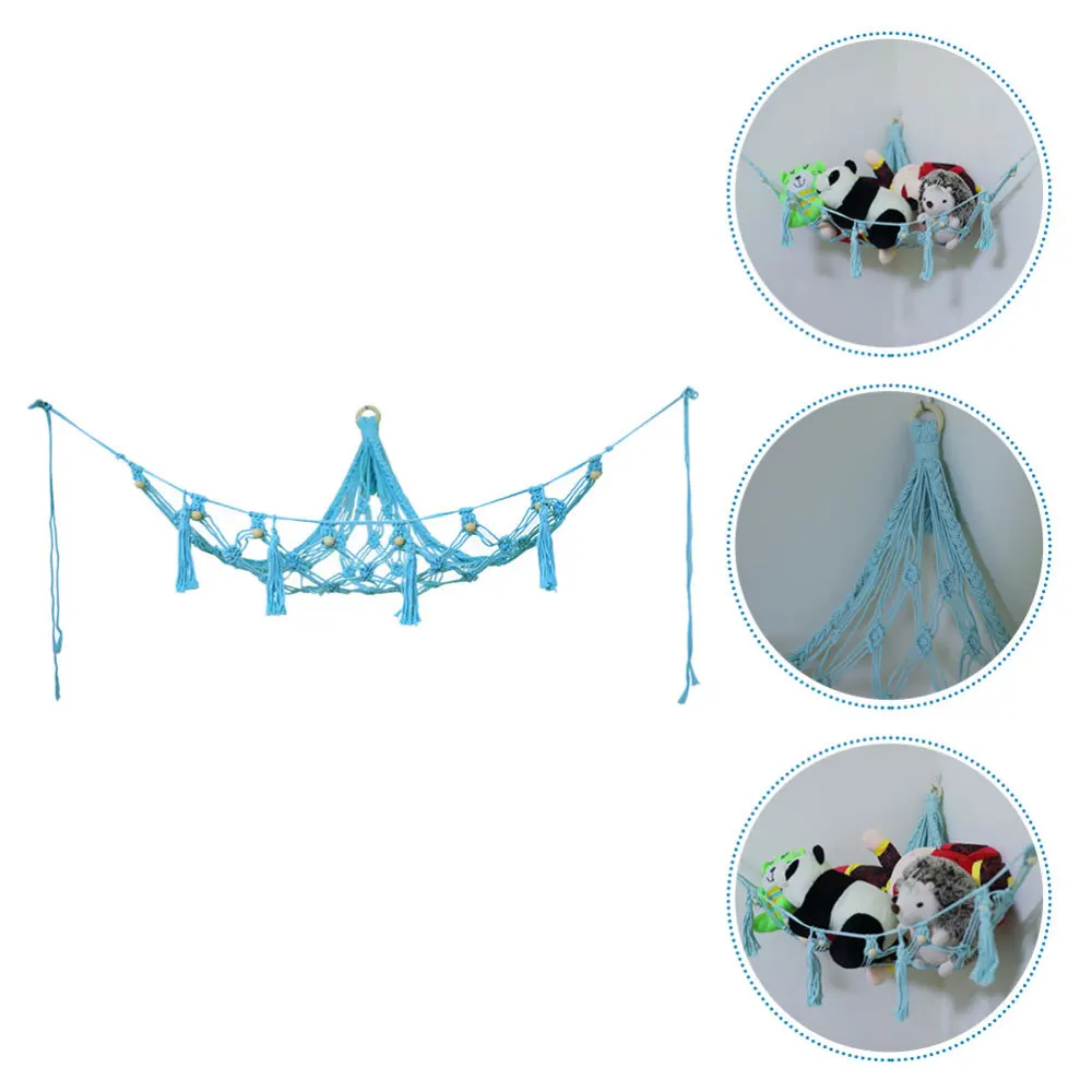 

1pc Children Wall Hanging Playthings Storage Net Household Net Hammock (Blue)
