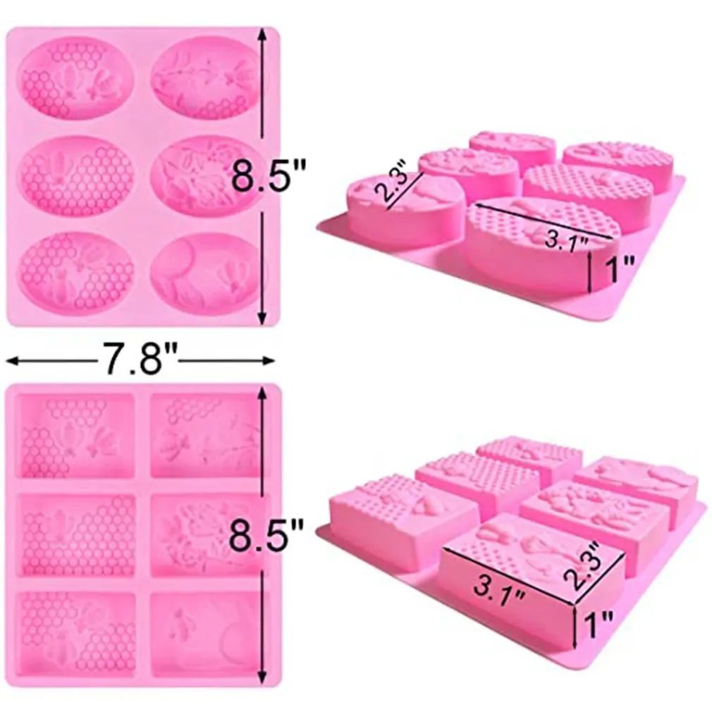 1PC Multifunctional Silicone Oval Bee Handmade Soap Mold DIY For Baking Cake Chocolate Fondant Making Supplies | Дом и сад