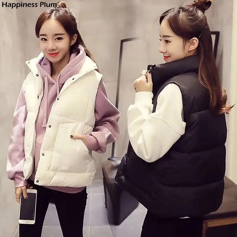 

Jacket Vest Autumn Winter Cotton Women's Loose Cotton Coat Vest Sleeveless Jacket Chaleco Mujer