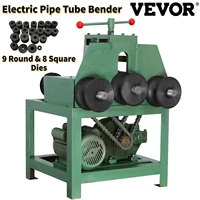 vevor electric pipe tube bender 1500w multi function with 9 round and 8 square die set hydraulic automatic pipe rolling bending