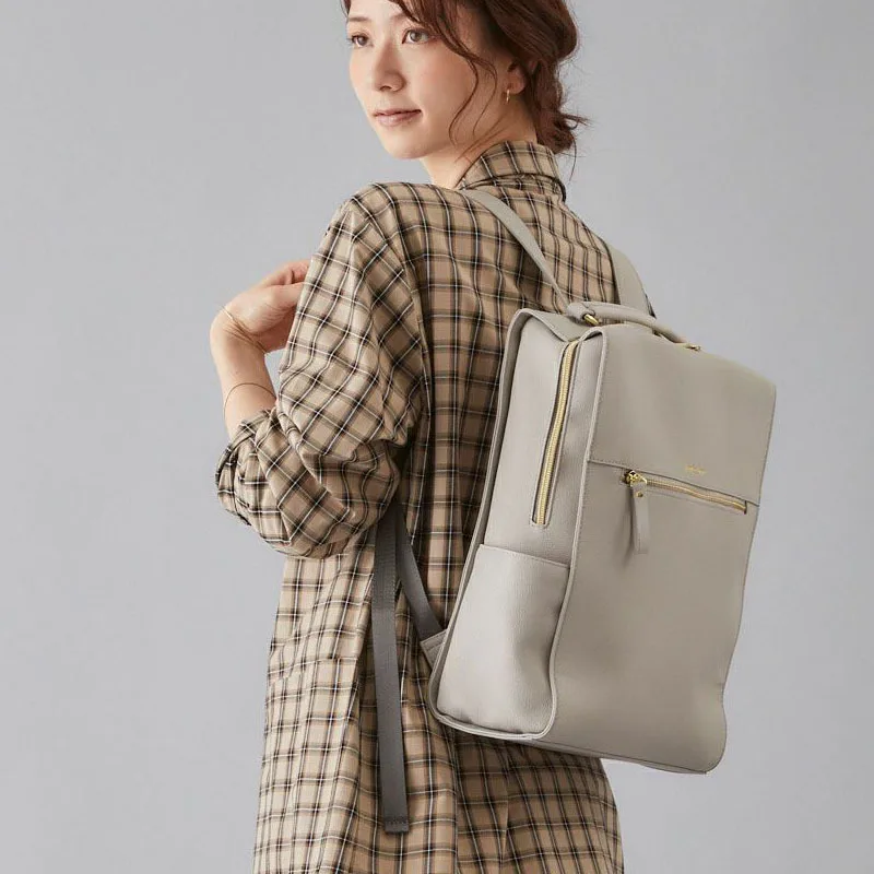

Japanese PU leather new simple ins style backpack out travel backpack commuter bag