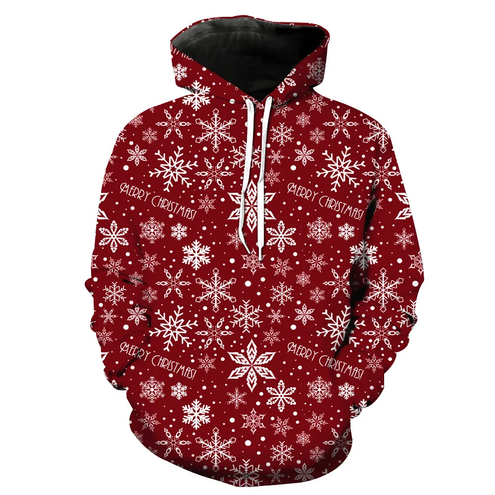 

CNUUIKOOEK Sweatshirts Men's 3D New Style Christmas Printed Hooded Pocket Pullover Hoody Fashion Hooded Men's Hoodies