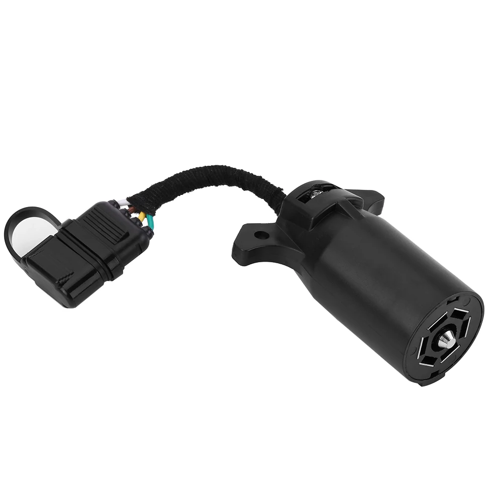 6-24V 7 to 4 Pin Trailer Plug Adapter Blade Round Socket Connector Converter with weatherproof dust cover for Caravan Towbar | Автомобили