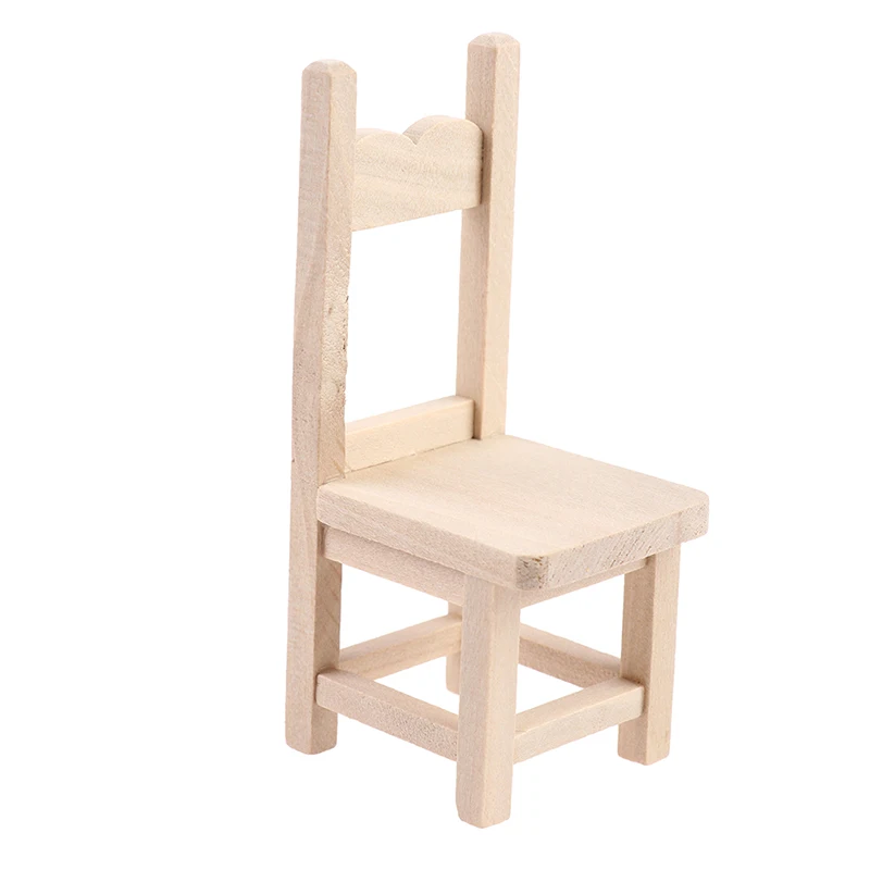 

New Style 1:12 Dollhouse Miniature Wooden Chair Model Furniture Living Room Garden Decor Accessories Toys