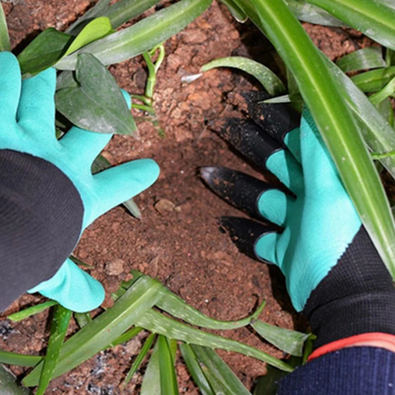 

Garden Gloves With Claws ABS Plastic Garden Rubber Gloves Gardening Digging Planting Durable Waterproof Work Glove Outdoor