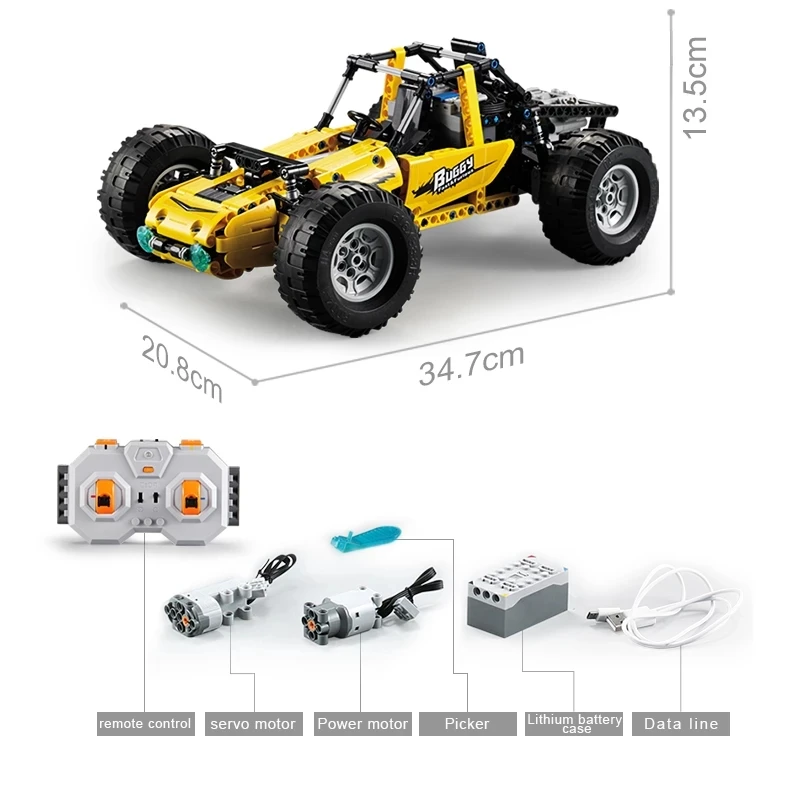 

CADA Off-Road Building Blocks Bricks Car 522pcs 2.4Ghz RC Climbing Trucks high-tech Racing Car All Terrain Vehicle Toys for Boys