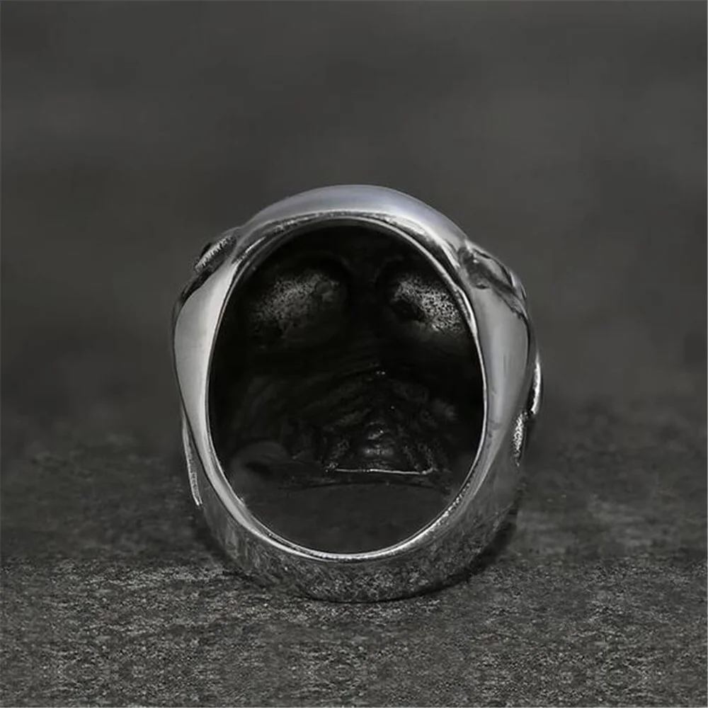 

Fashionable American Flag Skull Ring Domineering Men's Big Ring Hip Hop Party Locomotive Jewelry Jewelry Gift