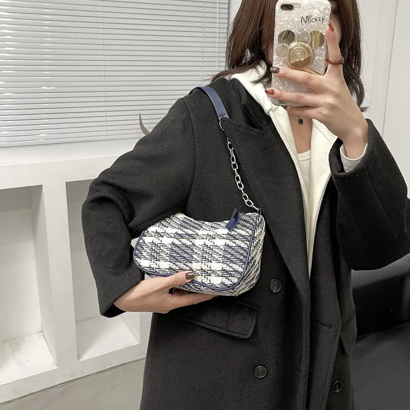 

Сумка-мессенджер Женская на одно плечо, Модный маленький мессенджер в иностранном стиле, контрастная сетчатая контрастная Сумочка для подм...