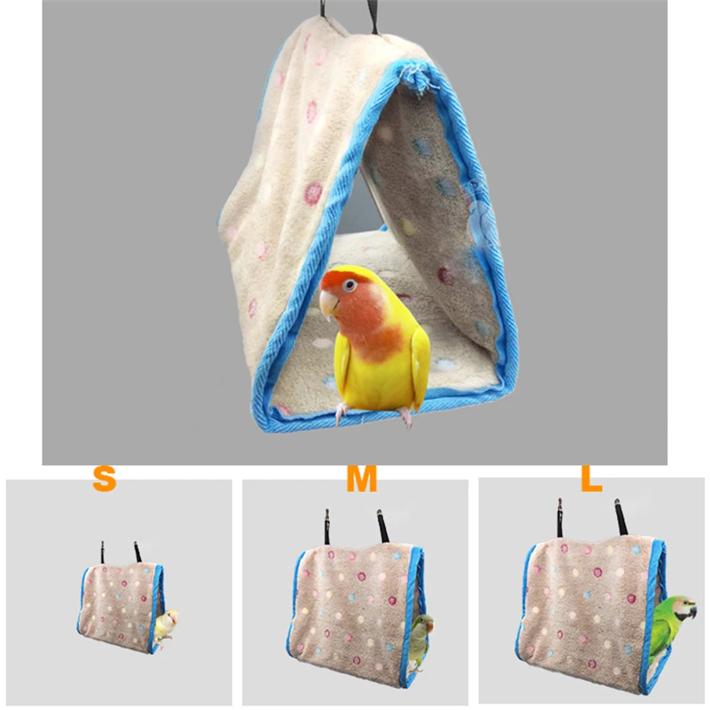 Зимний теплый птичий Домик гнездо мягкий флис попугай гамак Многофункциональный