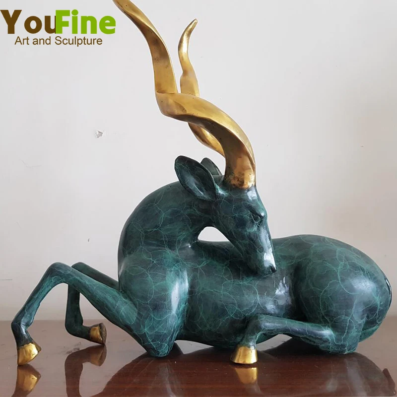 

Бронзовая скульптура оленя, бронзовая скульптура оленя, для дома, офиса, отеля, высококлассная вилла, настольное украшение, ремесленные укр...