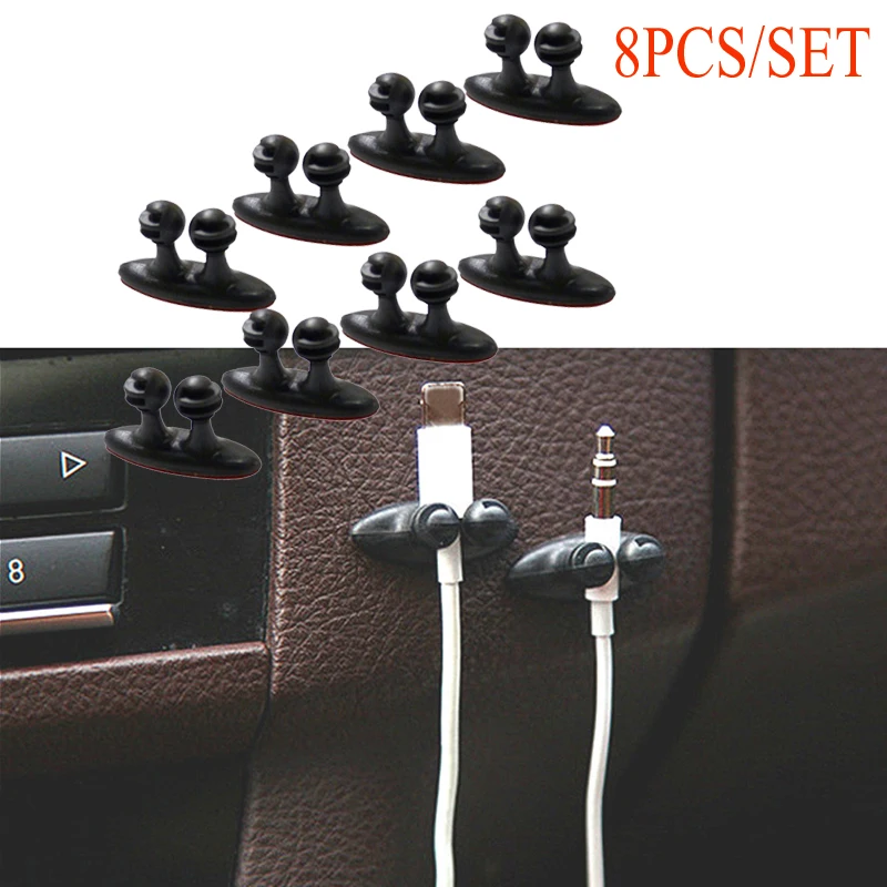 

8pcs/set Line Clip Car Accessories Dashboard Ornament Pendant Office Home Car Interior Accessories for Girls Paste Style