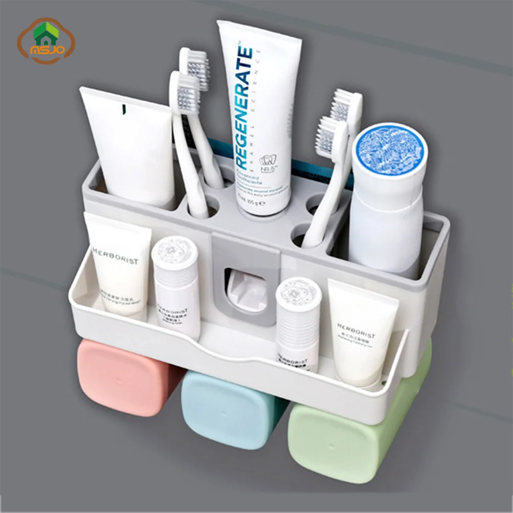 MSJO зубная паста диспенсер и щетка держатель аксессуары для ванной комнаты