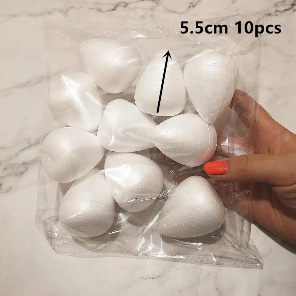 Height 5.5cm 10pcs 2/2. 5/3/4/4,5/5,5 см 10~ 80 шт. капли воды Лепка в форме пенополистирола пена своими руками и вязанные крючком сердце, сделай сам, белого цвета; ручная работа; пены бутонами роз - Цвет: Height 5.5cm 10pcs