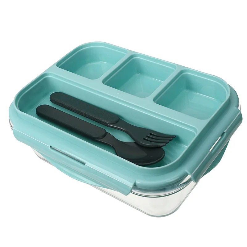 Корейский стиль Коробки для обедов стеклянный микроволновый бенто ланч бокс Еда