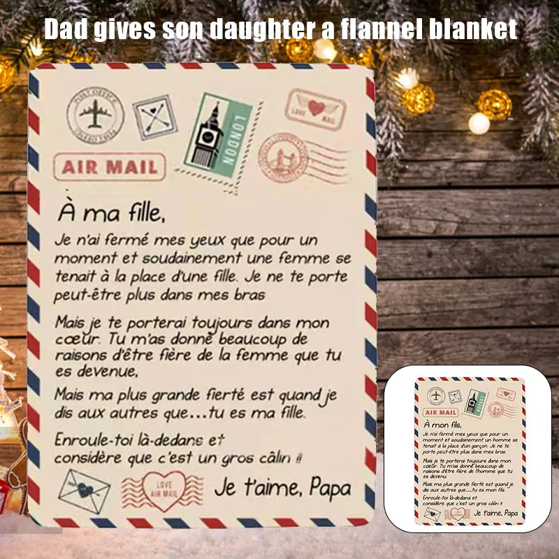 

Premium Blanket Fleece Flannel Throw Blanket Cozy Soft Plush Quilt Blanket Gift for Son/Daughter from Dad EJ