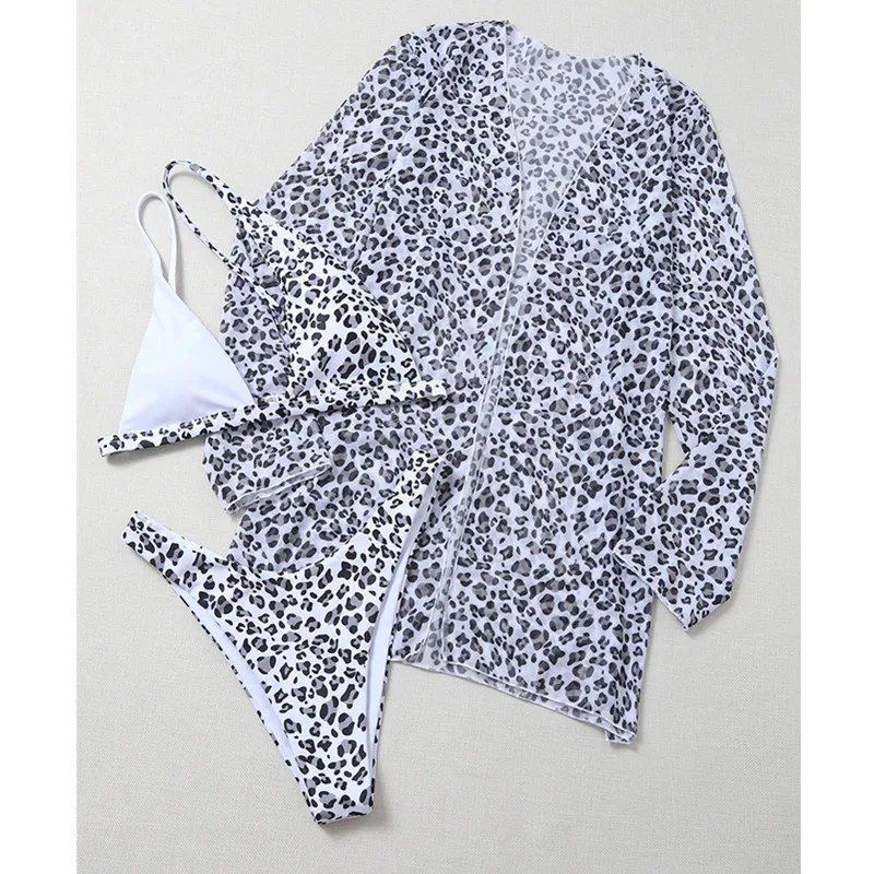 Women Bikini Bodysuit Push Up Swimwear Sexy Lady Halter Asymmetrical Beach Bathing Suit Set Bikini Blouse Three-piece Swimsuit