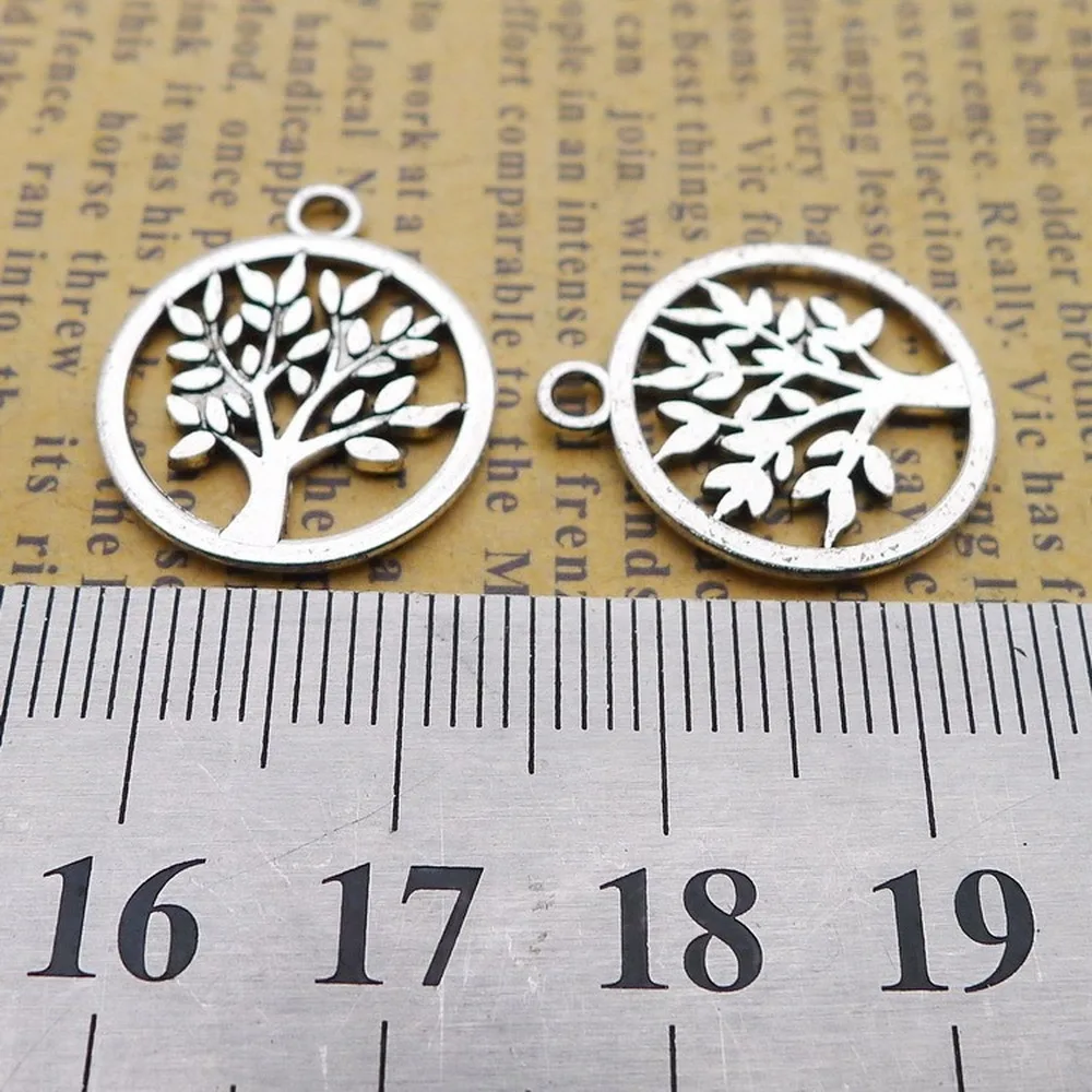 

200pcs Tree Charms 17mm x 20mm DIY Jewelry Making Pendant antique silver color