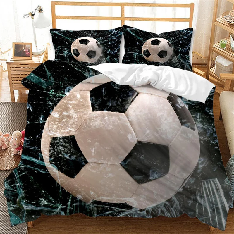 

3D Football Printing Duvet Cover Set Sports Football World Cup Bedding Set Comforter Bedding Sets Queen