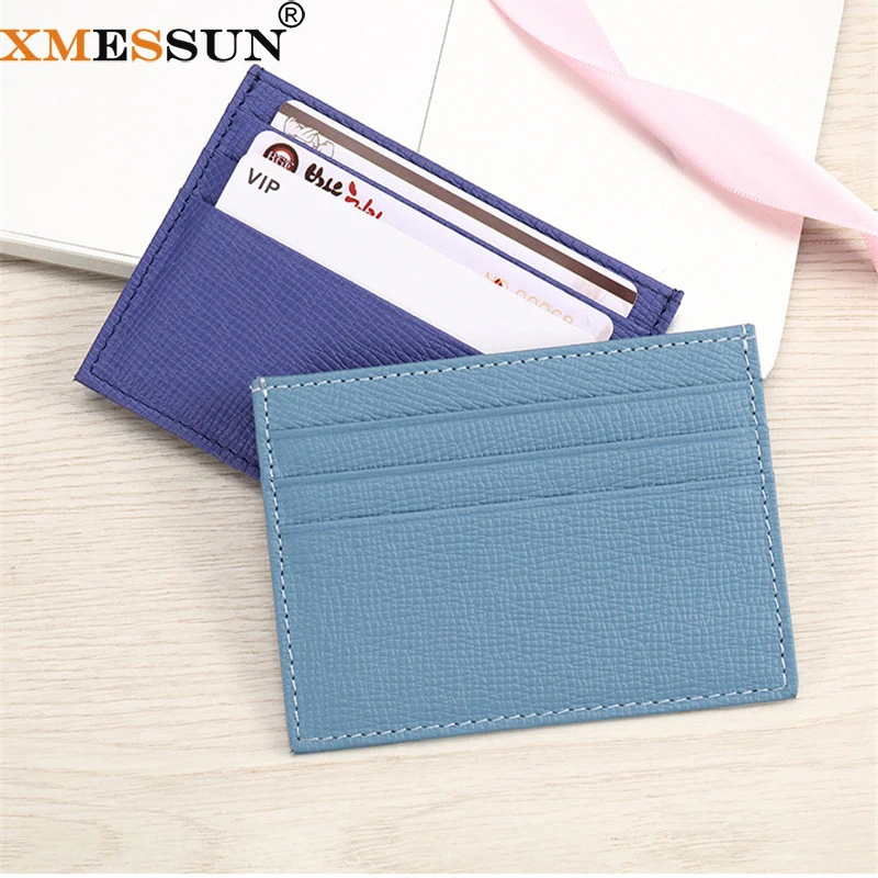 

XMESSUN New ID Card Credit Card Holder Designer Fashion Genuine Leather Card Pack Bag Cistomized Cowhide Skin Slim Chain Wallet