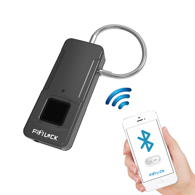 black Fipilock Bluetooth замок отпечатков пальцев умный замок Домашний багажный шкафчик для общежития складской двери водонепроницаемый Супер электронный замок - Цвет: black