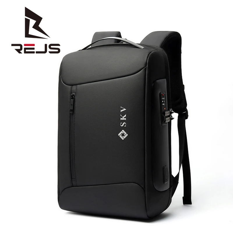 

REJS LANGT Anti-Theft Backpack Men Daily Work Business Backpacks with Charging Waterproof Travel Bag Fit 15.6 Inch Laptop zaino