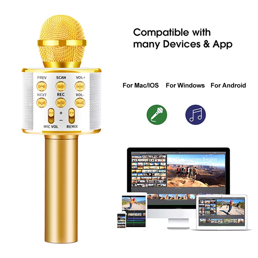 Беспроводной микрофон для караоке WS-858 USB | Электроника