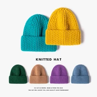 wool hat womens fashion solid color light board no brim ear protection outdoor thickened baotou mens knitted hat in winter