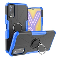 for vivo y30 standard case cover magnetic ring holder stand heavy duty shockproof armor phone bumper case for vivo y30 standard