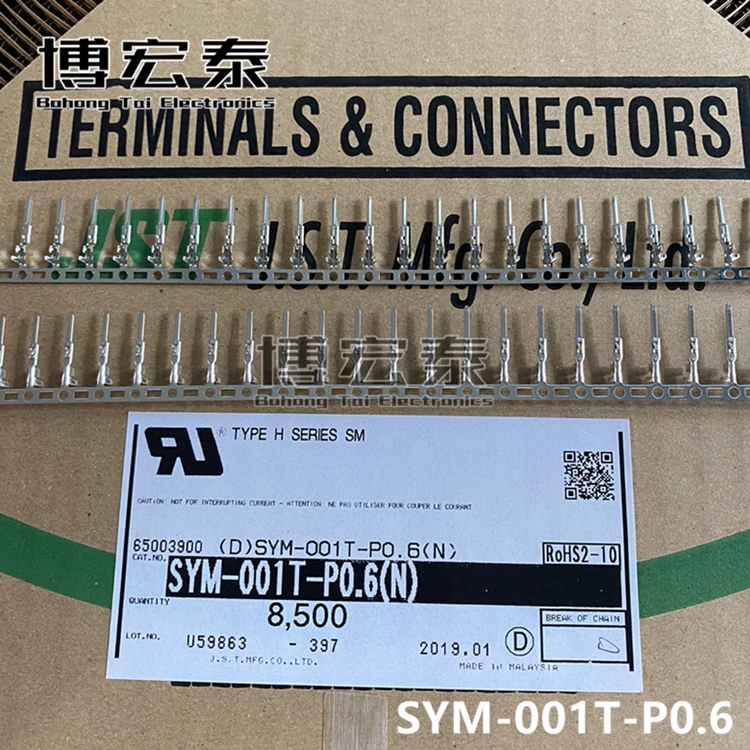 Piezas nuevas JST 100% con SYM-001T-0.6, enchufe CONN SYM-001T-P0.6, 22-28AWG, engarce de esta&ntilde;o-0
