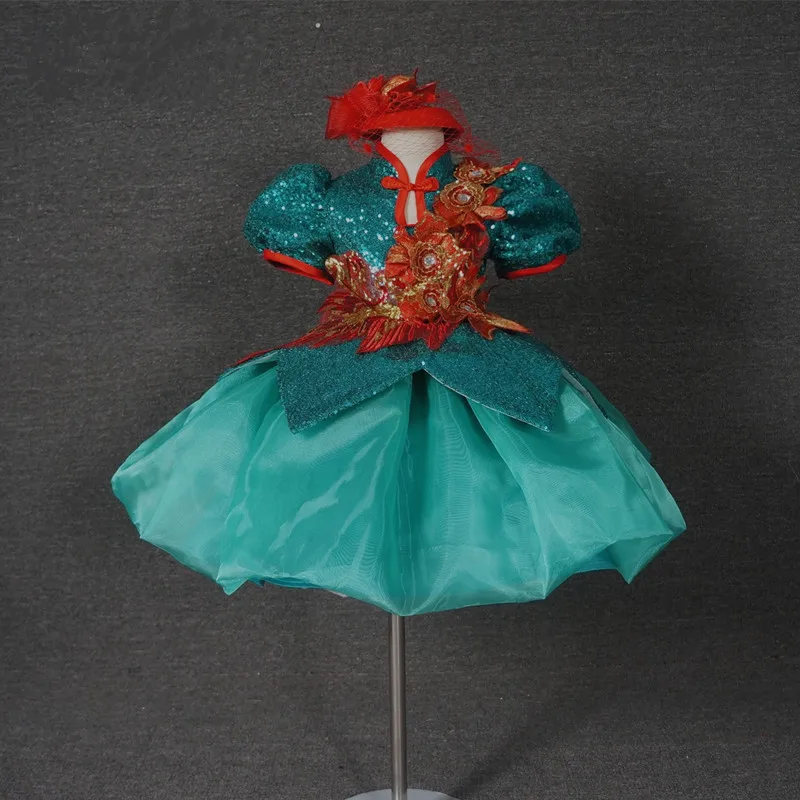 

100% Real Photo Girls Dresses Glitter Flowers Princess Dress Kids Clothes Toddler Girl Children costume Children Pageant Gown
