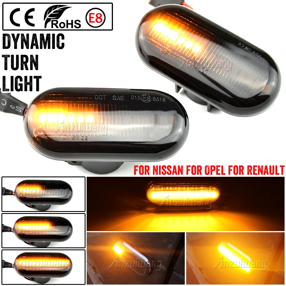 

For Dacia Duster Dokker Lodgy Renault Megane 1 Clio1 2 KANGOO ESPACE Smart Fortwo 453 Led Dynamic Side Marker Turn Signal Lights