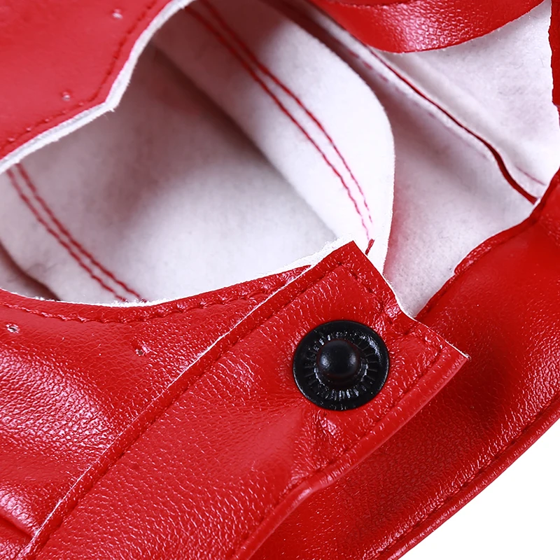 

1Pair Women Fashion PU Leather Black Half Finger Gloves Cool Heart Hollow Fingerless Gloves Boy Gloves For Fitness