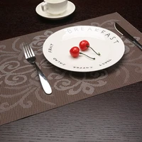 modern 246pcs set kitchen table mats placemat brown frame pattern pvc table nil decorative placemats insulation pads