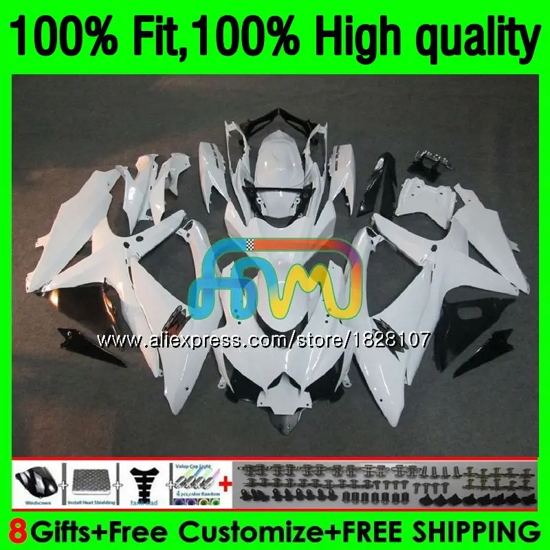 

OEM For SUZUKI GSXR 600 750 CC GSX R600 GSXR600 08 09 10 38BS.10 GSX-R600 White black GSXR-750 K8 GSXR750 2008 2009 2010 Fairing